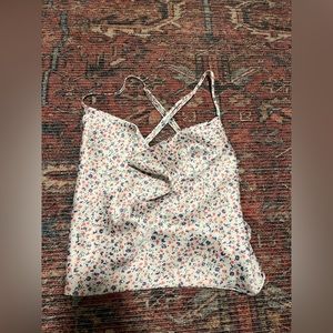 garage floral silk tank